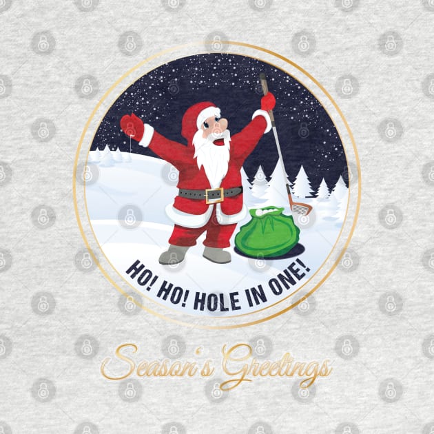 Santa Golf Season's Greetings for Golfer Golf Club Christmas Card by stearman